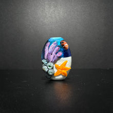 Clown Fish Reef Glass Bead, Aquarium Bead with Anemones, Seastar, Clown Fish. Handmade Glass Aquarium. Snorkeling and Diving Bead.